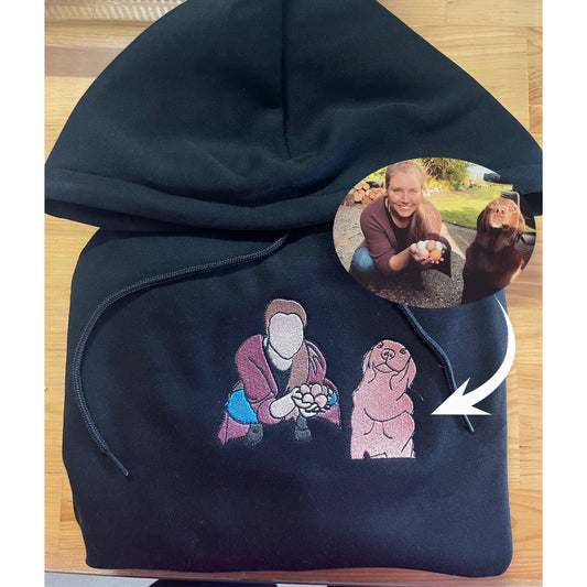 Embroidered Picture Hoodie – Custom Portrait Hoodie Gift