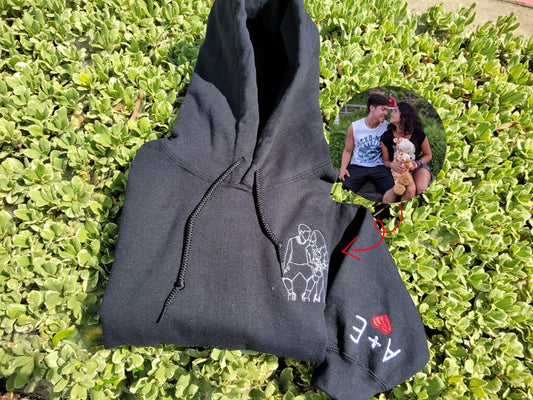 Custom embroidered picture hoodie with a personalized design