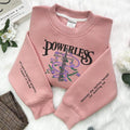 Embroidered Powerless Sweatshirt from Powerless Series, perfect hoodie for fans of Lauren Roberts and bookish apparel.