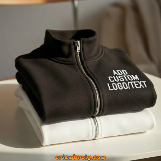 Personalized quarter zip embroidered sweatshirt