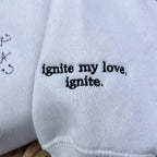 BookTok merch embroidered Shatter Me sweatshirt with Sector 45 CCR uniform inspired by Aaron Warner.