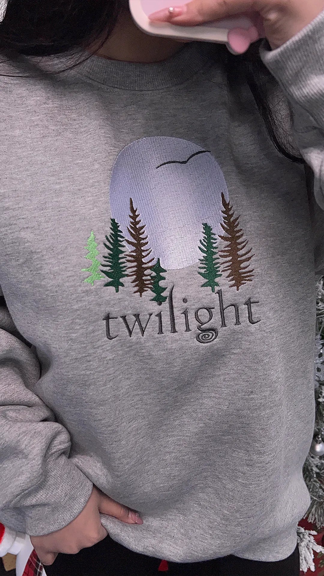 Halloween spooky season embroidered sweatshirt for Twilight fans
