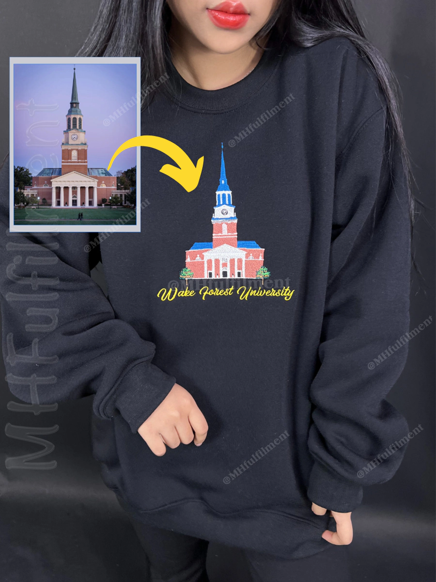 Custom College Sweatshirt – Custom Building & Name Embroidery | University Gift