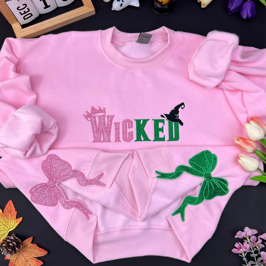 Embroidered Wicked Sweatshirt with Defy Gravity applique