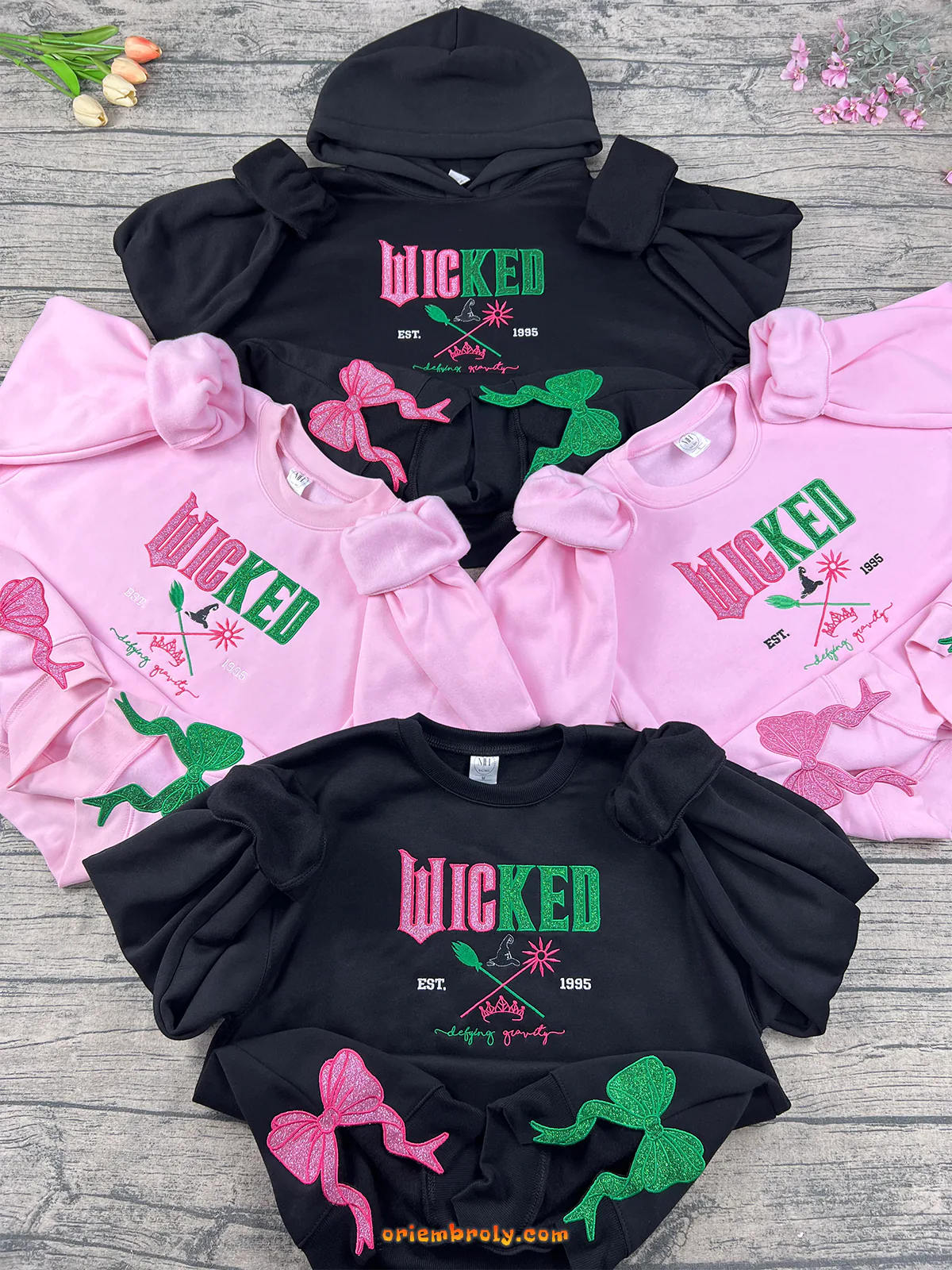 Embroidered Wicked sweatshirt inspired by Defy Gravity