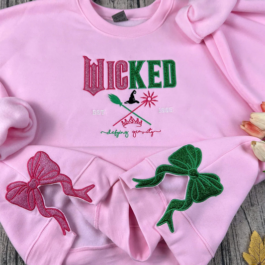 Embroidered Wicked Sweatshirt with Defy Gravity applique