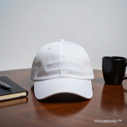 ethical fashion hat human rights message embroidered