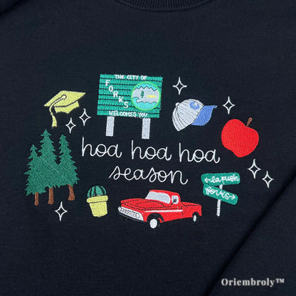 evergreen trees embroidery on vintage aesthetic crewneck