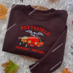 Halloween aesthetic sweatshirt with cozy pumpkin embroidery