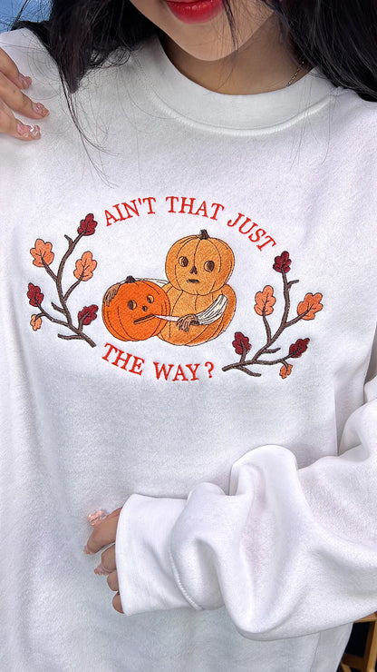 Fall autumn pumpkin carver embroidered sweatshirt – Over The Garden Wall inspired Halloween tee