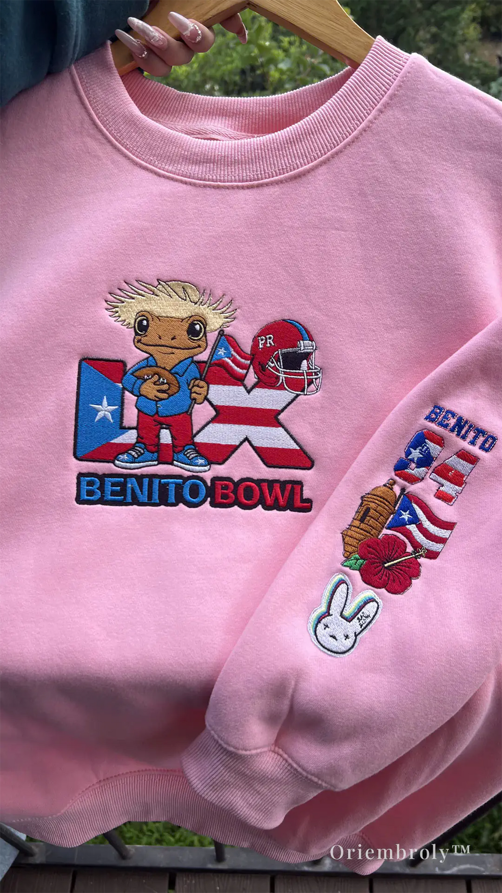 Sports fan gift embroidered football sweatshirt