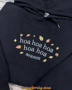 Black hoodie with autumn leaves embroidery inspired by Forks WA