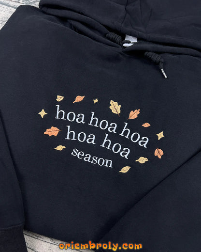 Black hoodie with autumn leaves embroidery inspired by Forks WA