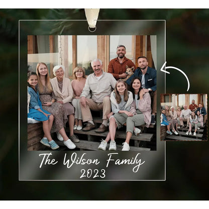 Family portrait custom acrylic Christmas ornament