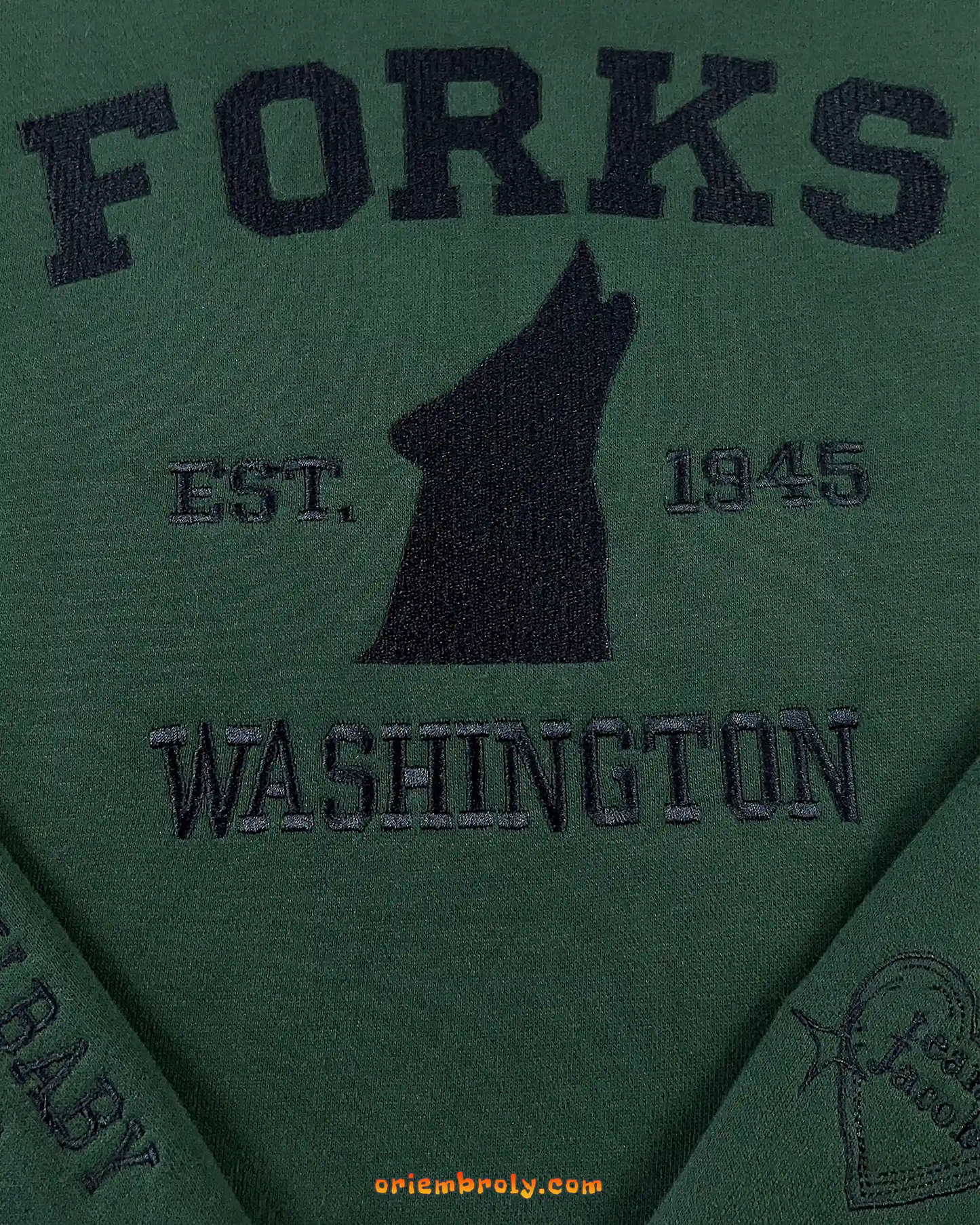 Wolf embroidered crewneck inspired by fantasy romance book fandom