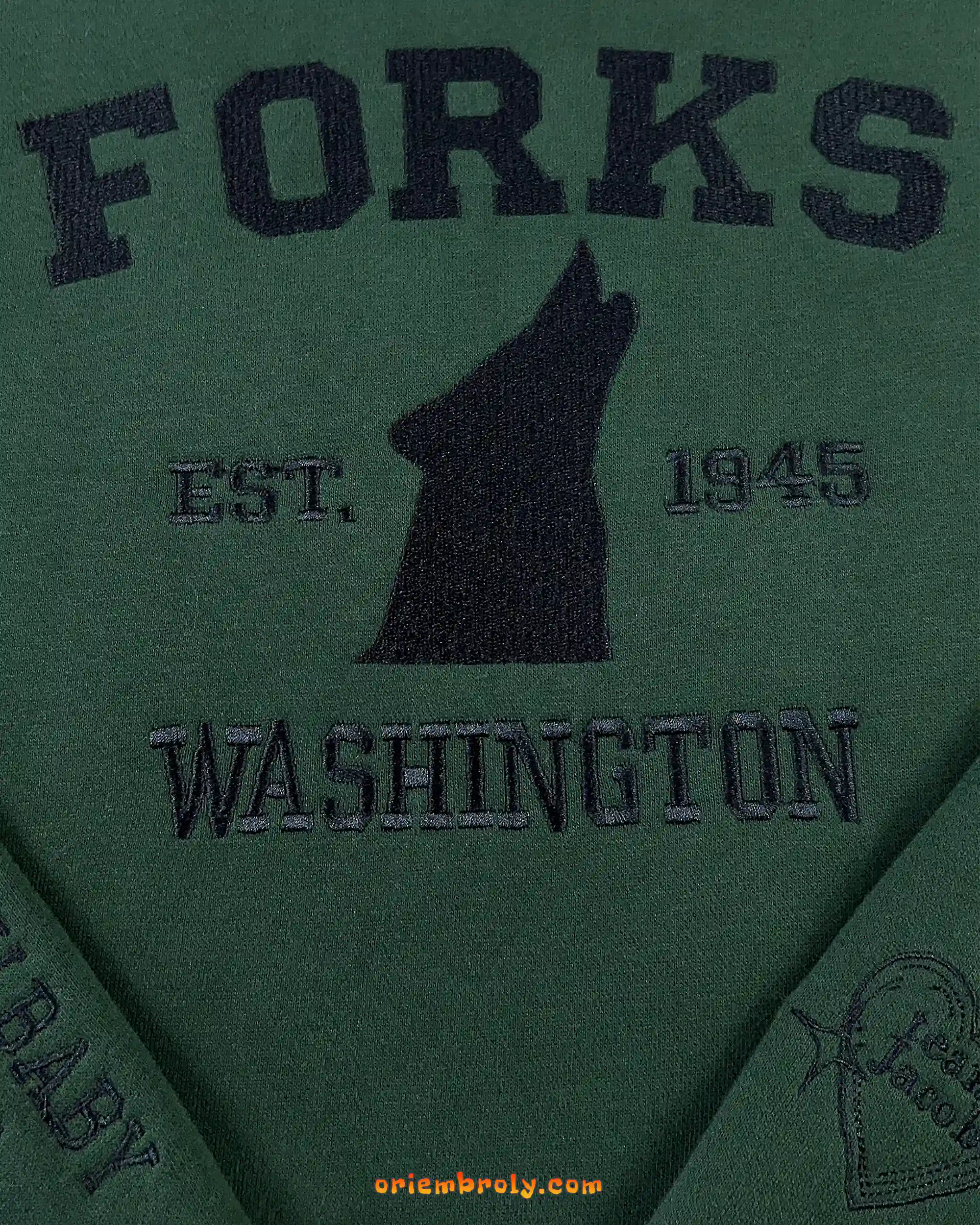 Wolf embroidered crewneck inspired by fantasy romance book fandom