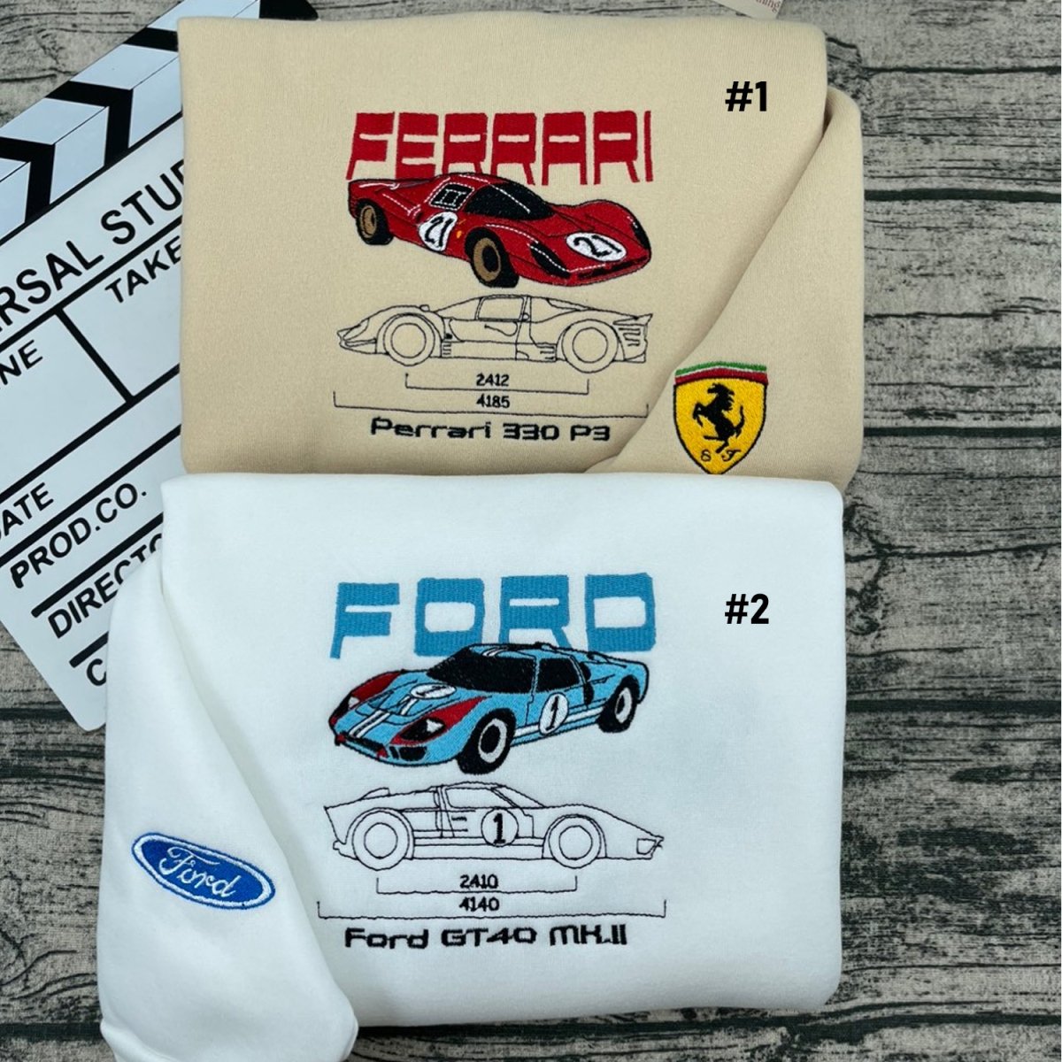 Ferrari x Ford race embroidered sweatshirt