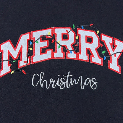 Holiday-ready festive sweatshirt with bow and lights