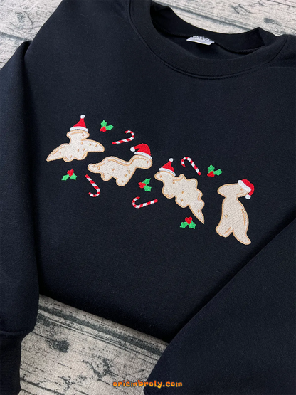 Unisex festive dino cookie holiday sweatshirt