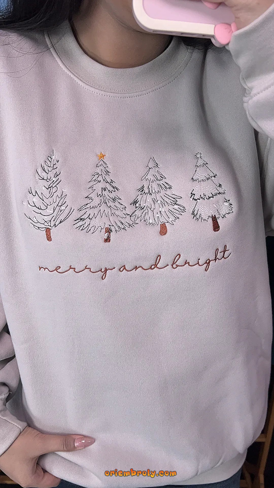 Cozy unisex Christmas sweatshirt with embroidery