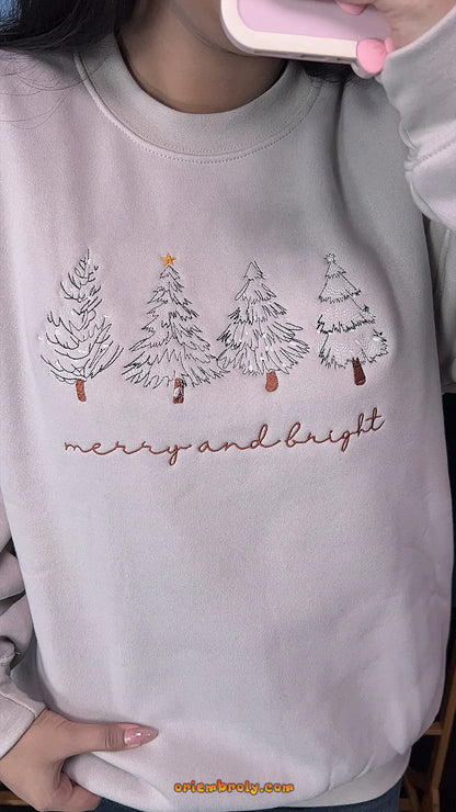 Cozy unisex Christmas sweatshirt with embroidery