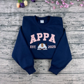 flying bison embroidered crewneck sweatshirt collegiate design front view