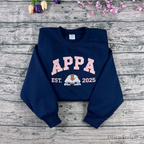 flying bison embroidered crewneck sweatshirt collegiate design front view