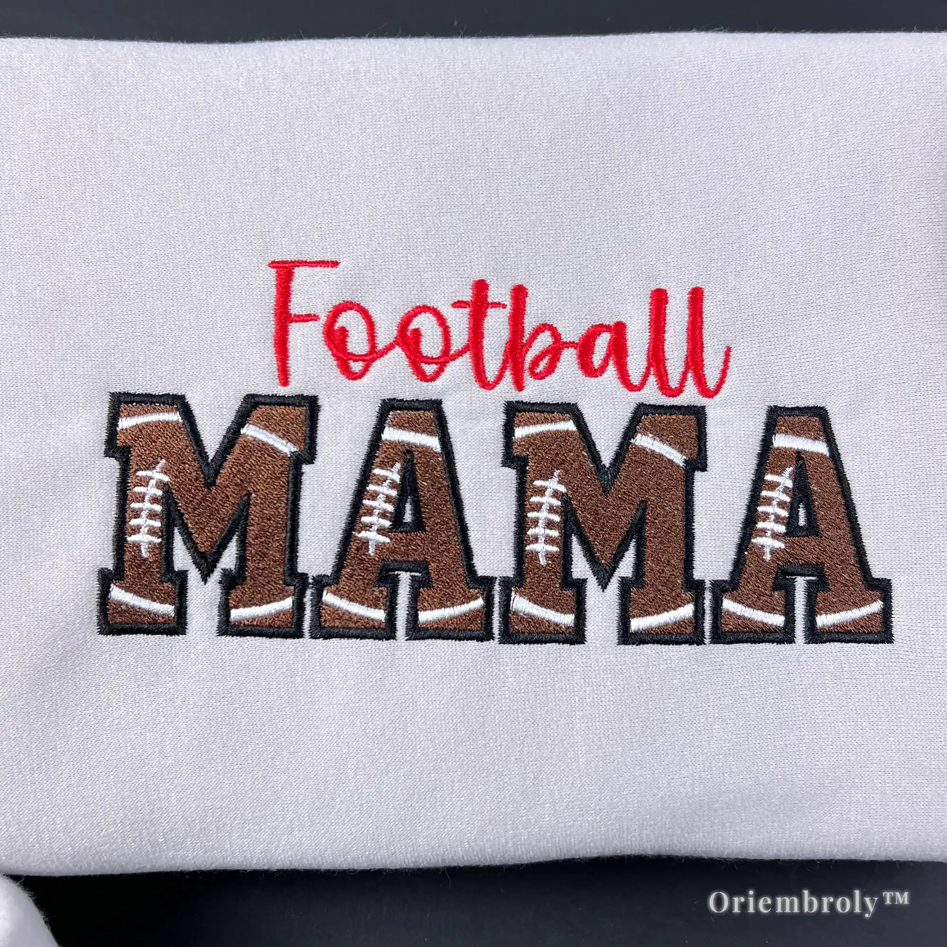 Close up "Mama" shirts featuring sports ball designs