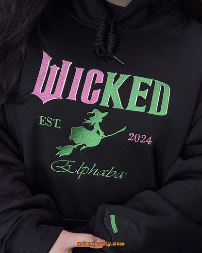 Comfortable Elphaba hoodie embroidery