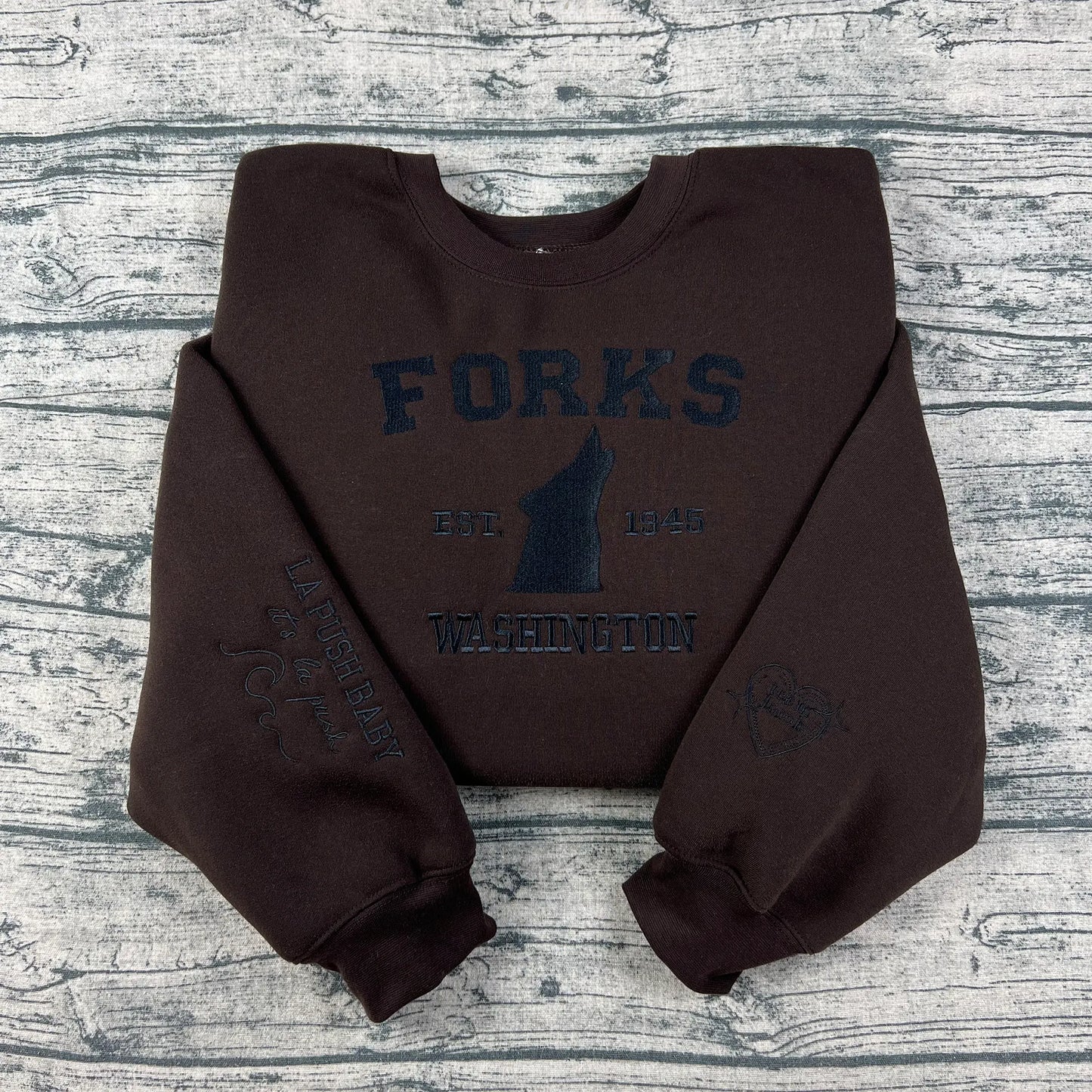 Forks Washington fantasy saga crewneck for wolf fans