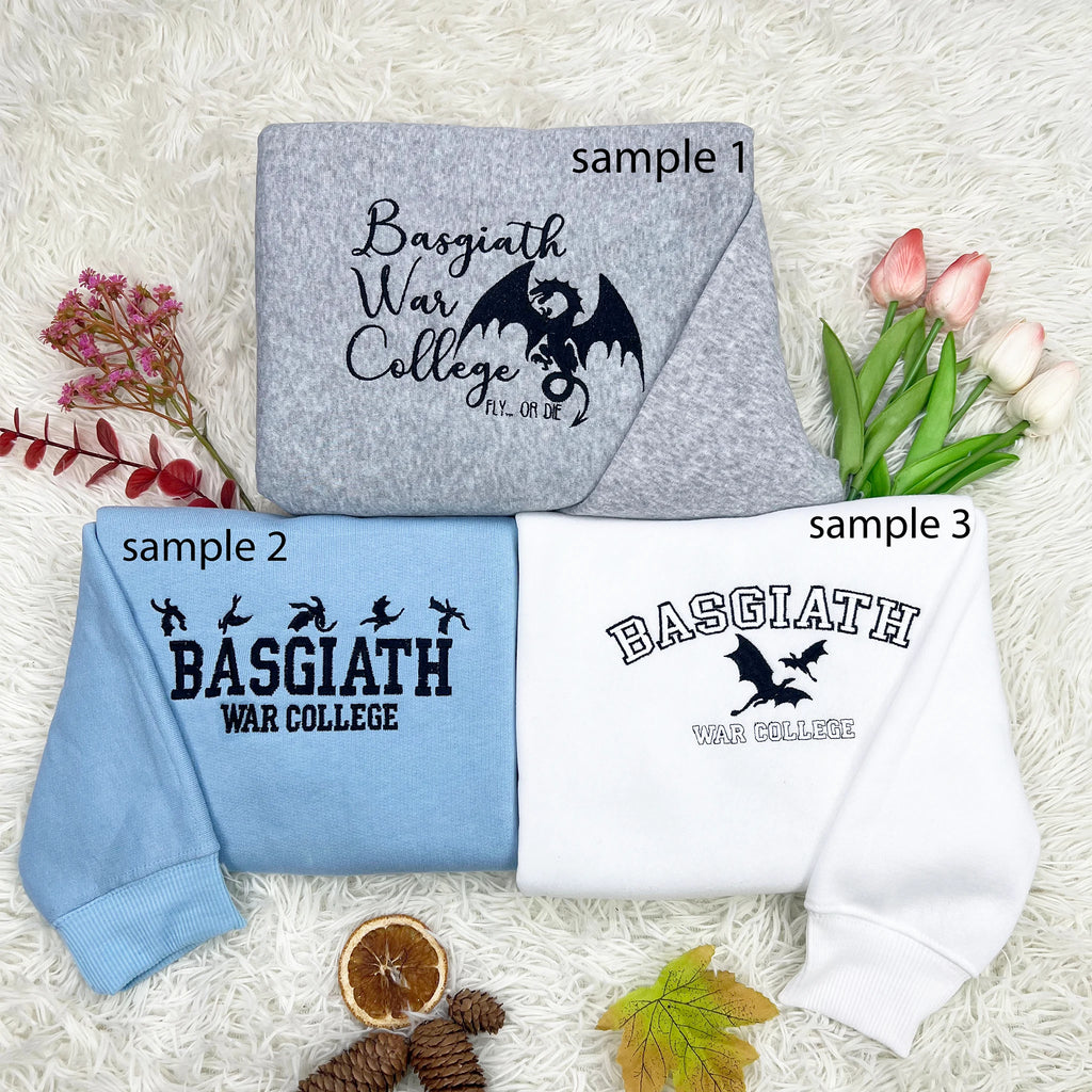 Fourth Wing Embroidered Sweatshirt | Custom Basgiath War College | Dragon Rider Merch