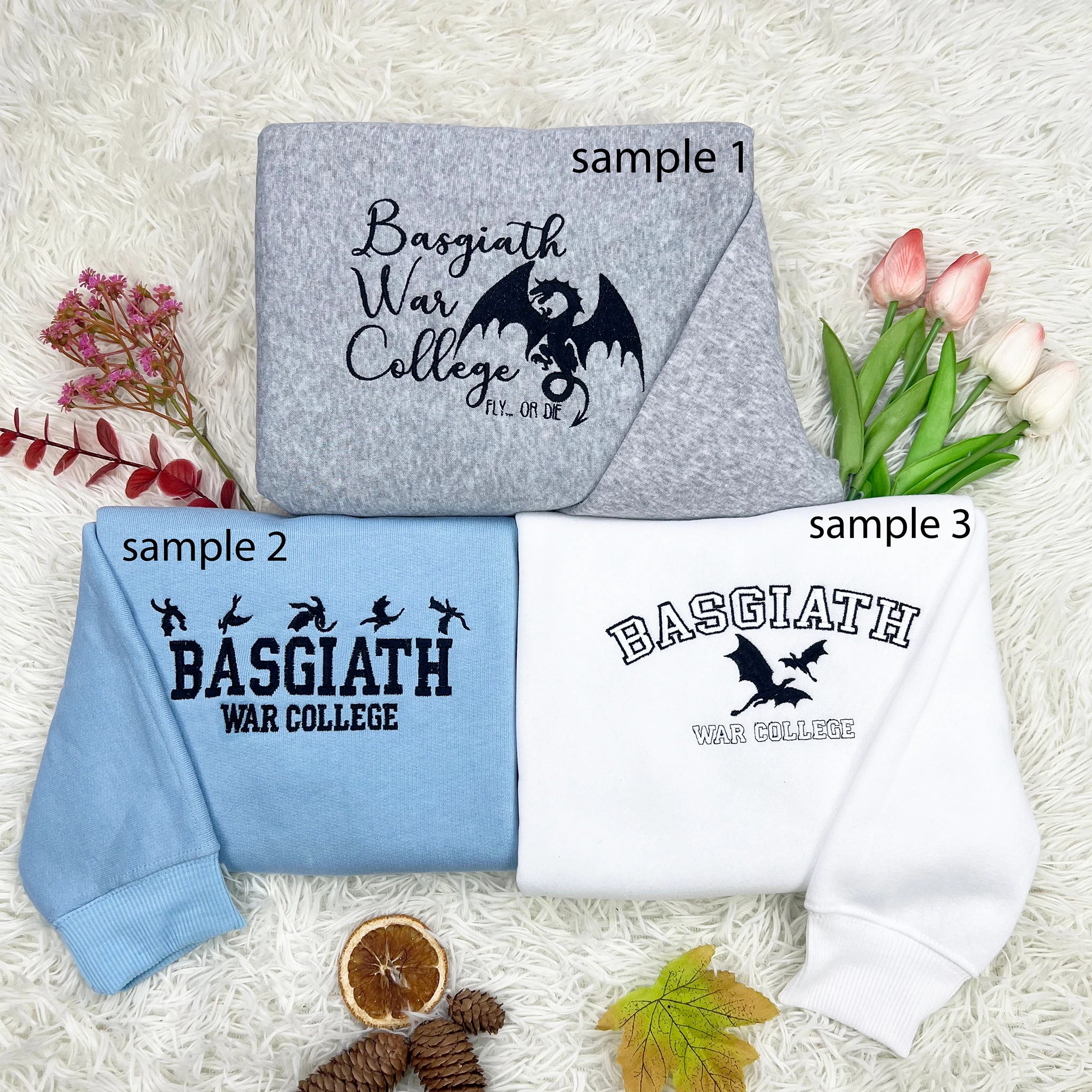 Fourth Wing Embroidered Sweatshirt | Custom Basgiath War College | Dragon Rider Merch