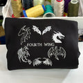 Fourth Wing dragon embroidered hoodie for fantasy readers