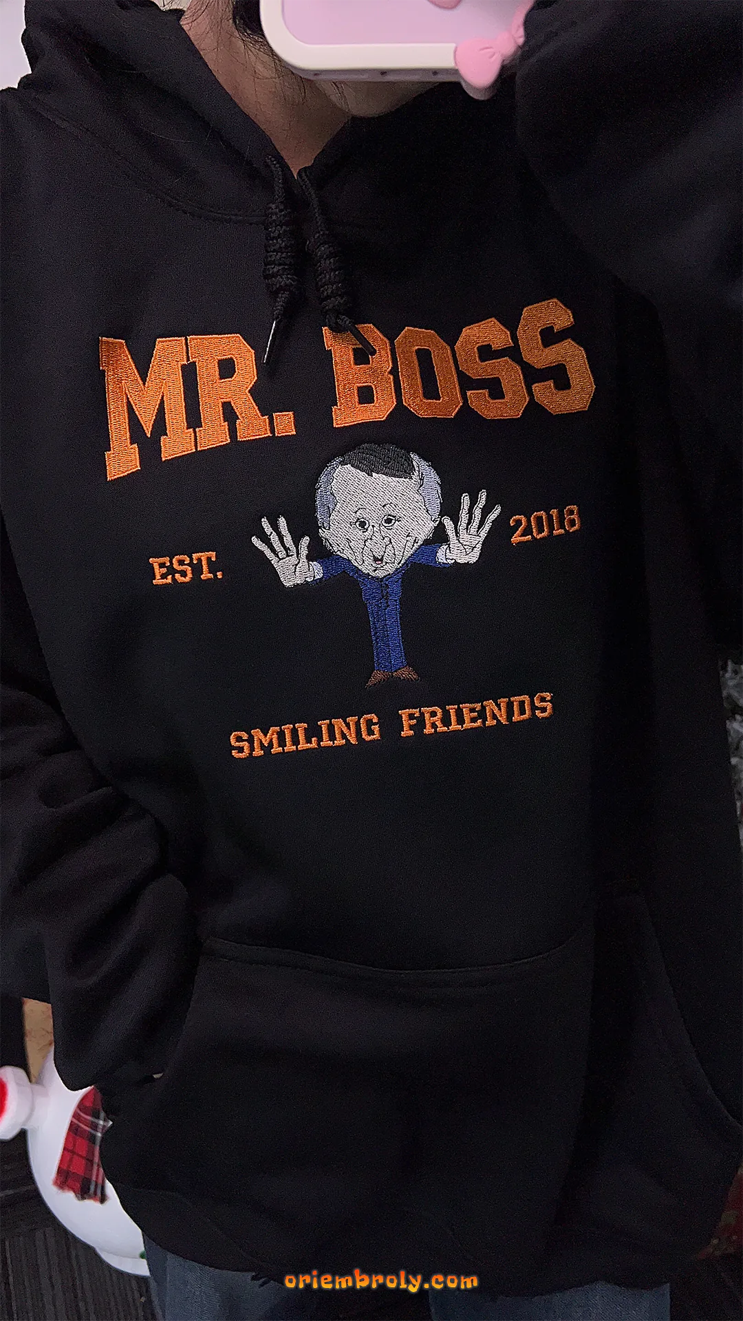 Colorful embroidered cartoon hoodie