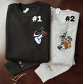 Lovely Droid Couple Character Embroidered Sweatshirt
