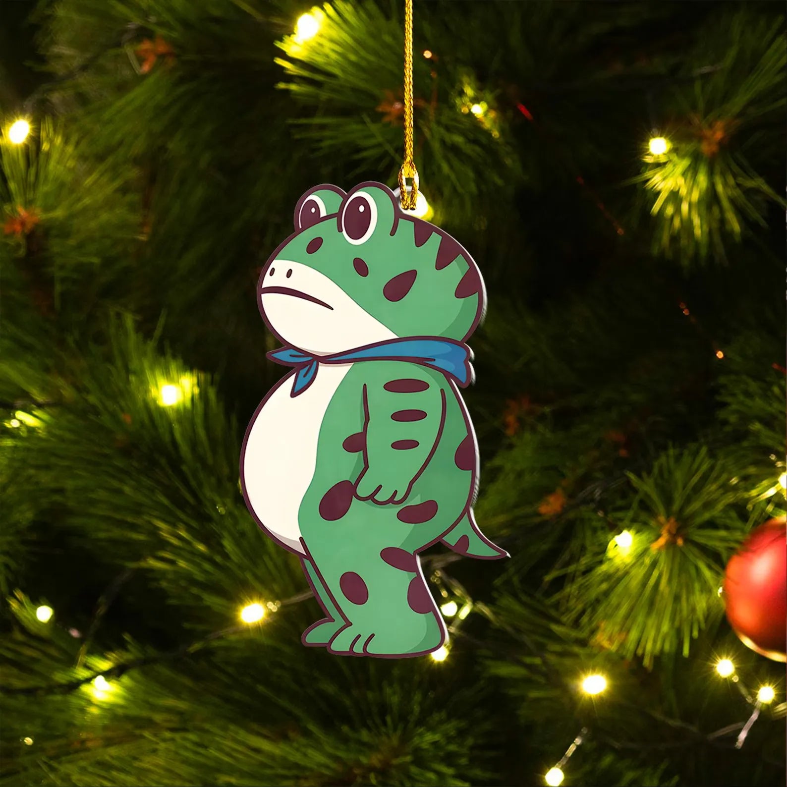 Viral meme frog Christmas ornament 2025