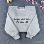 funny little sister sweatshirt embroidered sarcastic quote