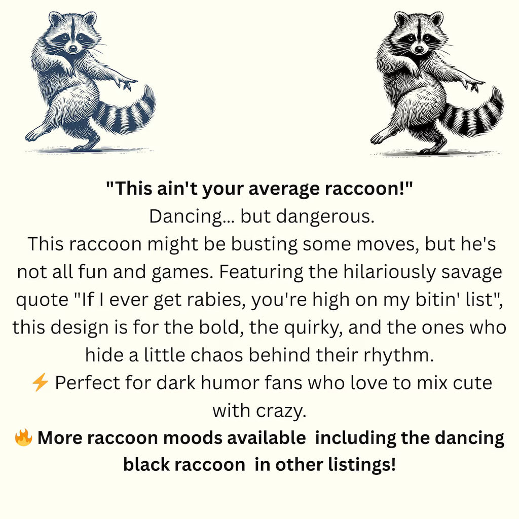 Funny raccoon meme hoodie with embroidered design streetwear style