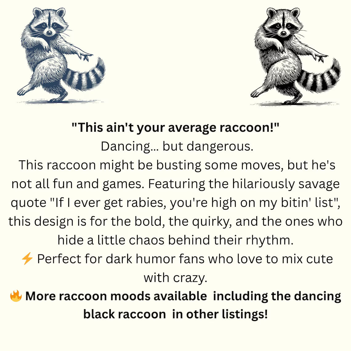 Funny raccoon meme hoodie with embroidered design streetwear style