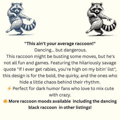 Funny raccoon meme hoodie with embroidered design streetwear style