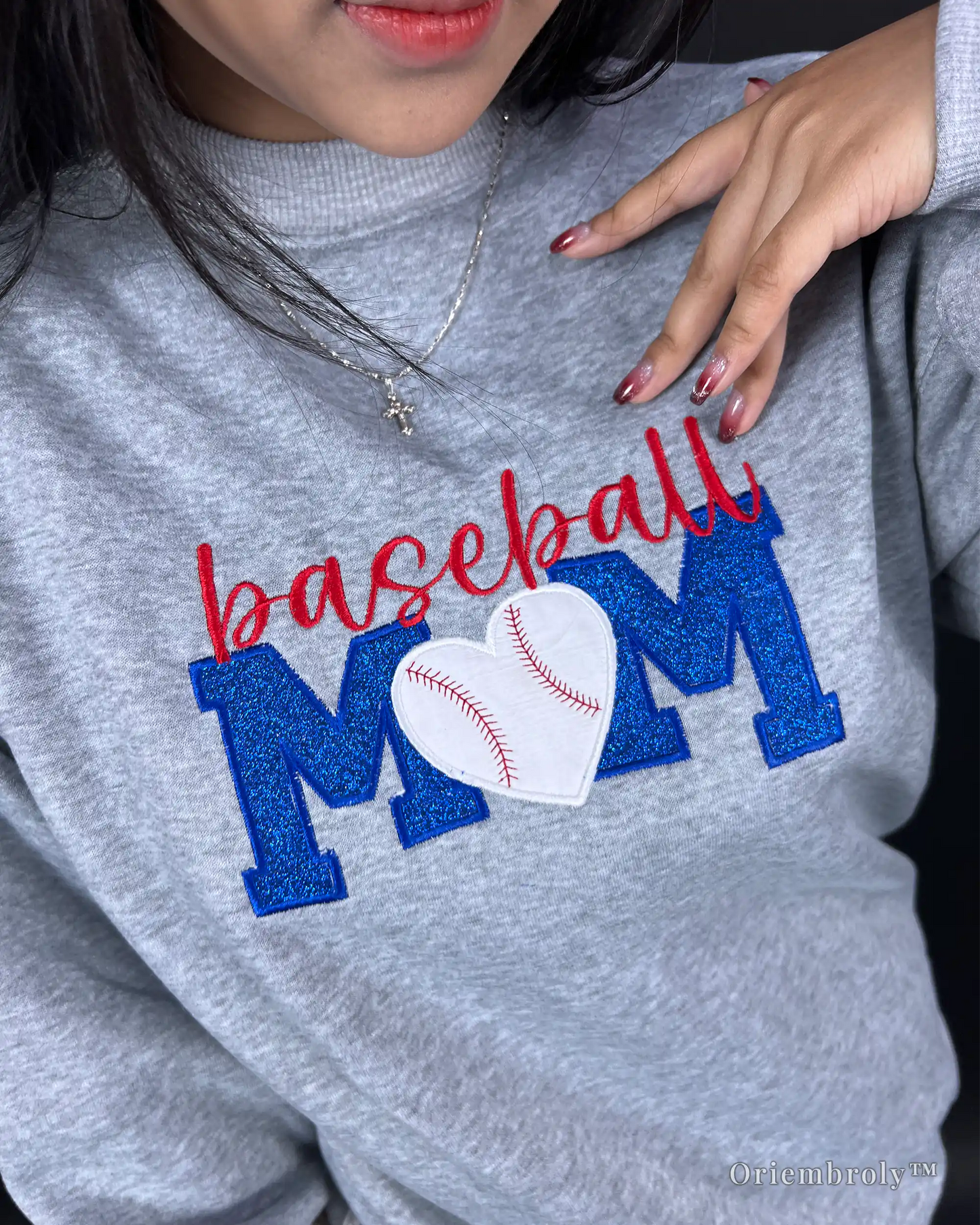 baseball mom game day crewneck outfit idea