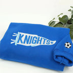 Custom crewneck with school name pennant embroidery