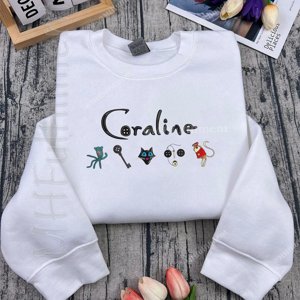 Coraline and Wybie hoodie for Halloween couple costume