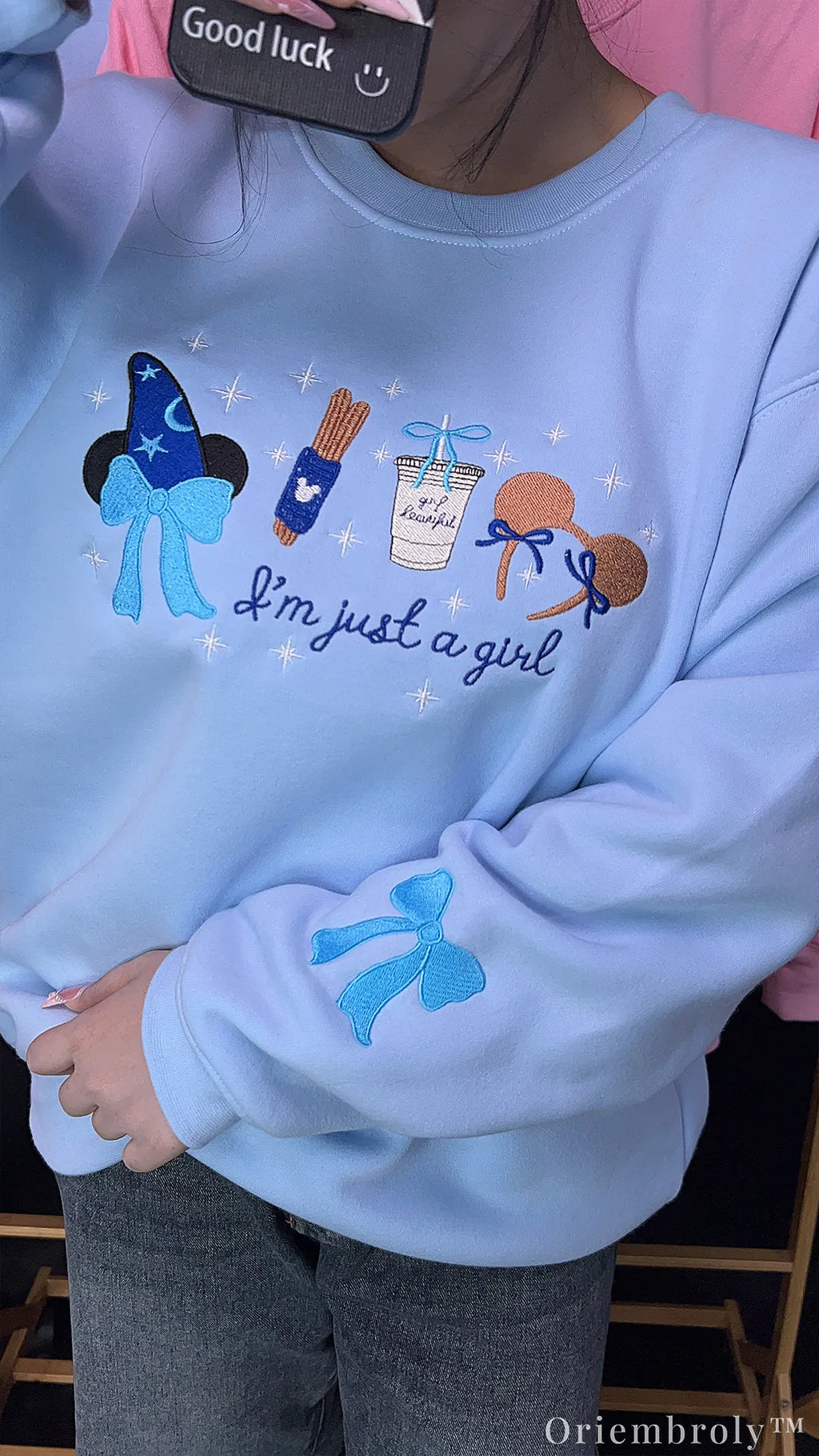 matching girls trip theme park embroidered hoodies