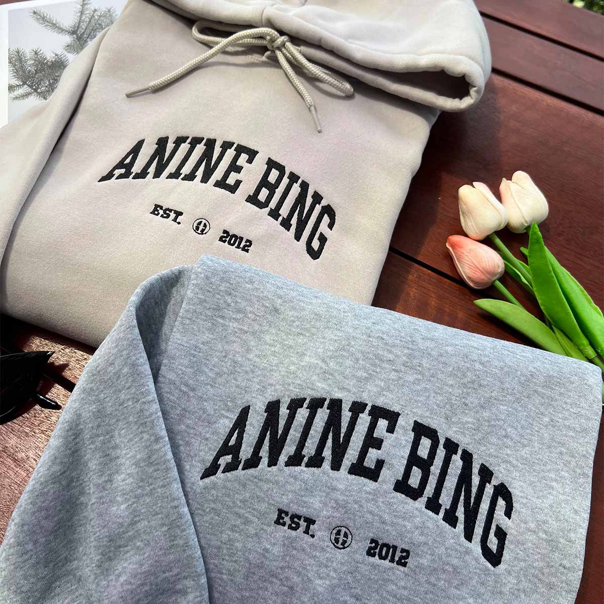 Anine Bing Harvey College Logo Embroidered Sweatshirt Hoodie | Est 2012