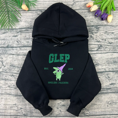 green wizard embroidered hoodie adult cartoon inspired