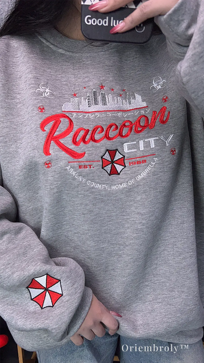 sport grey embroidered crewneck sweatshirt