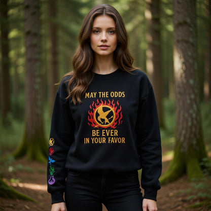 THE HUNGER GAMES Embroidered Sweatshirt | May The Odds Be Ever In Your Favor Hoodie | Book & Movies Embroidery Design | Gift for Book Lovers