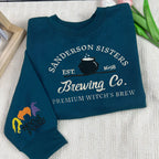 Embroidered Halloween embroidery sweatshirt/Spooky, sleeve hocus pocus, ghost, Y2K Style Embroidered Crewneck| Sanderson sisters brewing co