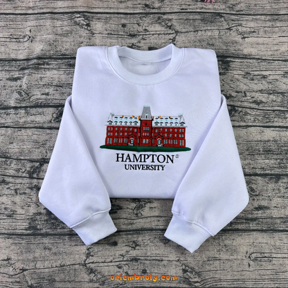Hampton University HU embroidered crewneck sweatshirt